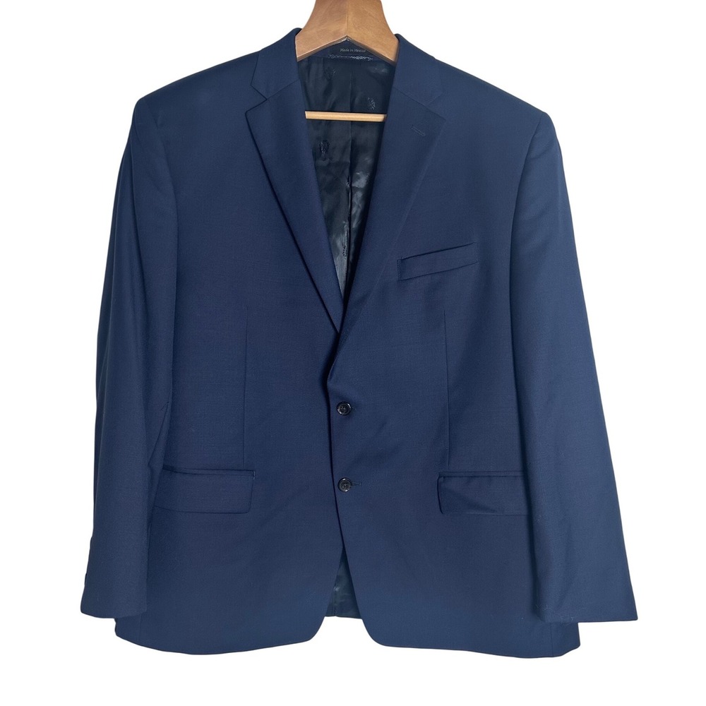 Lauren Ralph Lauren Navy Blue Wool Blend 2 Button Blazer Jacket Mens 48R